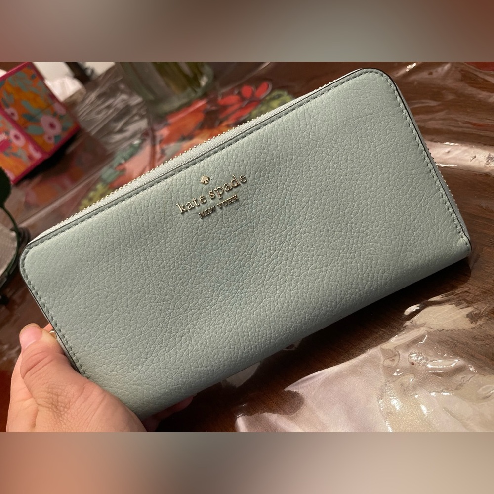 Kate Spade Light Green Leather Wallet